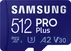 Samsung PRO Plus R160/W120 microSDXC 512GB USB-Kit, UHS-I U3, A2, Class 10