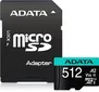 ADATA Premier Pro R100/W80 microSDXC 512GB Kit, UHS-I U3, A2, Class 10