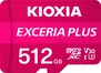 KIOXIA EXCERIA PLUS R100/W85 microSDXC 512GB Kit, UHS-I U3, A1, Class 10