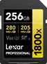 Lexar Professional 1800x Gold Series R280/W205 SDXC 256GB, UHS-II U3, Class 10