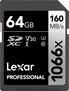 Lexar Professional 1066x Silver Series R160/W70 SDXC 64GB, UHS-I U3, Class 10