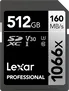 Lexar Professional 1066x Silver Series R160/W120 SDXC 512GB, UHS-I U3, Class 10