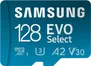 Samsung EVO Select R160 microSDXC 128GB Kit, UHS-I U3, A2, Class 10