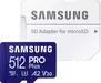 Samsung PRO Plus R180/W130 microSDXC 512GB Kit, UHS-I U3, A2, Class 10