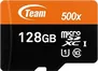 TeamGroup 500x Orange R100/W20 microSDXC 128GB Kit, UHS-I U1, Class 10