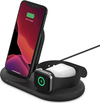 Belkin BoostCharge 3-in-1 бездротова зарядка for Apple Devices black