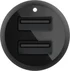 Belkin BoostCharge Dual USB-A автомобільна зарядка 24W + USB-A to micro USB black